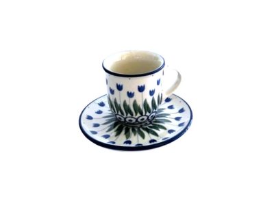 Espresso kávéscsésze és csészealj- tulipános, 60 ml